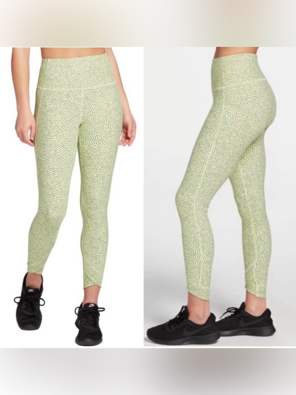 Calia Carrie Underwood Energize Crossover Hem Green Confetti Dot 7/8 Legging Lar